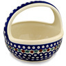 8-inch Stoneware Basket with Handle - Polmedia Polish Pottery H0369D