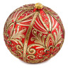 8-inch Stoneware Christmas Ball Ornament - Polmedia Polish Pottery H0370M