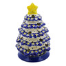 8-inch Stoneware Christmas Tree Candle Holder - Polmedia Polish Pottery H2813K