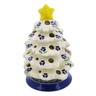 8-inch Stoneware Christmas Tree Candle Holder - Polmedia Polish Pottery H2834K
