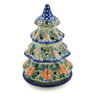 8-inch Stoneware Christmas Tree Candle Holder - Polmedia Polish Pottery H5697J
