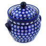 8-inch Stoneware Jar with Lid and Handles - Polmedia Polish Pottery H3534M