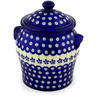 8-inch Stoneware Jar with Lid and Handles - Polmedia Polish Pottery H9748C