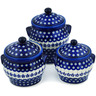 8-inch Stoneware Set of 3 Jars - Polmedia Polish Pottery H9799M