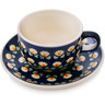 8 oz Stoneware Cup with Saucer - Polmedia Polish Pottery H1257A