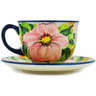 8 oz Stoneware Cup with Saucer - Polmedia Polish Pottery H8834M
