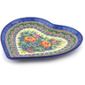 9-inch Stoneware Heart Shaped Platter - Polmedia Polish Pottery H5597I