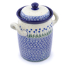 9-inch Stoneware Jar with Lid and Handles - Polmedia Polish Pottery H2790J
