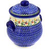 9-inch Stoneware Jar with Lid and Handles - Polmedia Polish Pottery H3553E