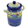 9-inch Stoneware Jar with Lid and Handles - Polmedia Polish Pottery H3993L