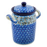 9-inch Stoneware Jar with Lid and Handles - Polmedia Polish Pottery H8551J