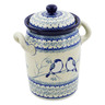 9-inch Stoneware Jar with Lid and Handles - Polmedia Polish Pottery H8556J