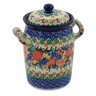9-inch Stoneware Jar with Lid and Handles - Polmedia Polish Pottery H8559J