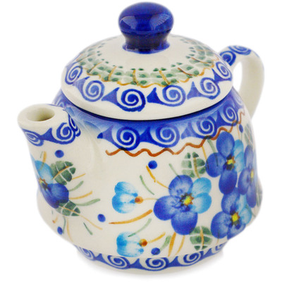 Polish Pottery  0" Blue Pansy