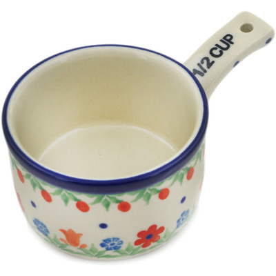 Polish Pottery 1/2 Cup Measuring Cup Babcia's Garden