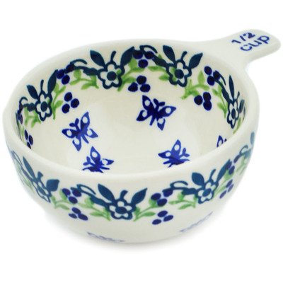Polish Pottery 1/2 Cup Measuring Cup Last Summer Flowers