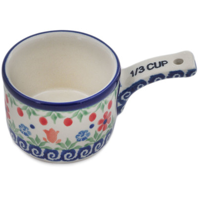 Polish Pottery 1/3  Cup Measuring Cup Babcia's Garden