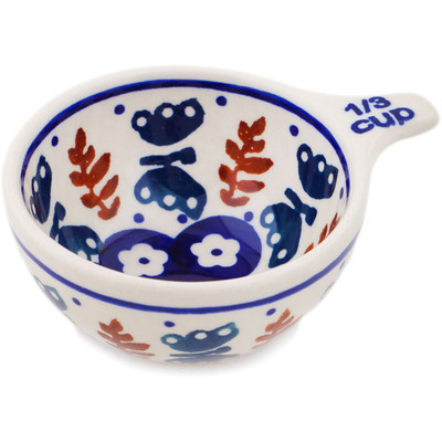 Polish Pottery 1/3 Cup Measuring Cup Daisy Delight