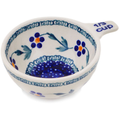 Polish Pottery 1/3 Cup Measuring Cup Happy Day