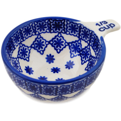Polish Pottery 1/3 Cup Measuring Cup It&#039;s Snowing!