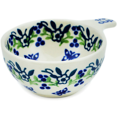 Polish Pottery 1/3 Cup Measuring Cup Last Summer Flowers