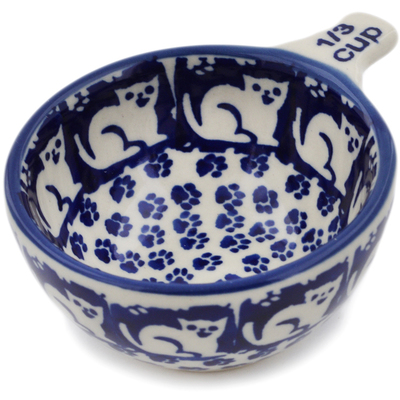 Polish Pottery 1/3 Cup Measuring Cup Meow