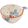 Polish Pottery 1/3 Cup Measuring Cup Rustic Field Flowers Red