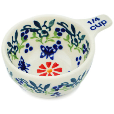 Polish Pottery 1/4 Cup Measuring Cup Last Summer Flowers