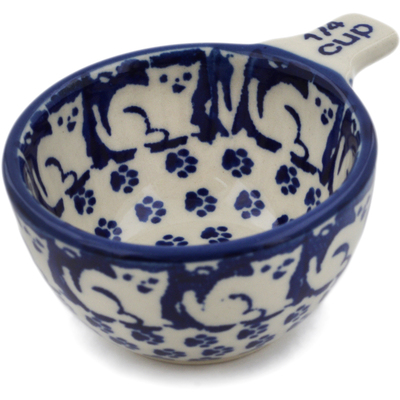 Polish Pottery 1/4 Cup Measuring Cup Meow