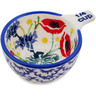 Polish Pottery 1/4 Cup Measuring Cup Poppies And Cornflowers UNIKAT
