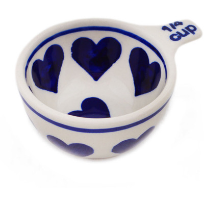 Polish Pottery 1/4 Cup Measuring Cup Surrounded By Love
