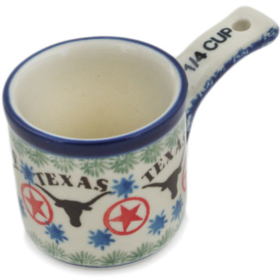 Polish Pottery 1/4 Cup Measuring Cup  Texas Longhorns