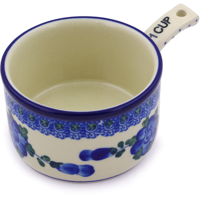 Polish Pottery 1 Cup Measuring Cup  Blue Poppies