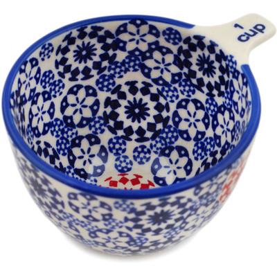 Polish Pottery 1 Cup Measuring Cup Bullseye UNIKAT