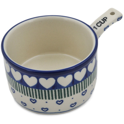 Polish Pottery 1 Cup Measuring Cup  Fancy Heart
