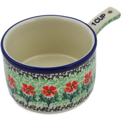 Polish Pottery 1 Cup Measuring Cup  Maraschino