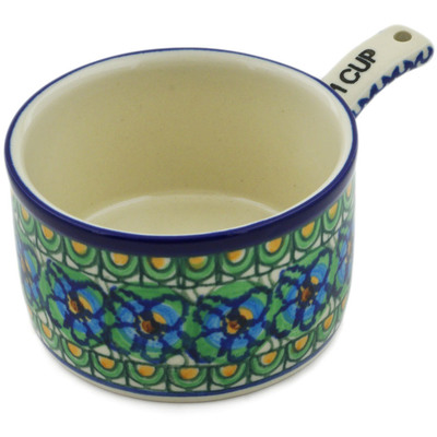 Polish Pottery 1 Cup Measuring Cup  Mardi Gras UNIKAT