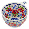 Polish Pottery 1 Cup Measuring Cup Red Flower Meadow