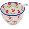 Polish Pottery 1 Cup Measuring Cup Red Primrose