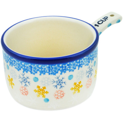 Polish Pottery 1 Cup Measuring Cup  Snow Bliss