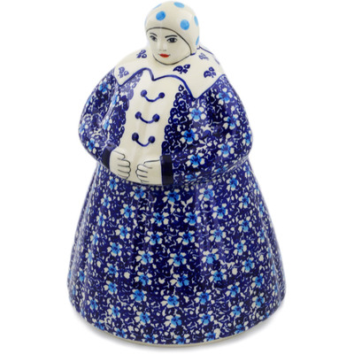 Polish Pottery 10&quot; Babcia Cookie Jar Flowers On The Lake