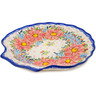 Polish Pottery 11" Fluted Shell Shaped Platter Aster UNIKAT