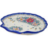 Polish Pottery 11&quot; Fluted Shell Shaped Platter Perfect Garden UNIKAT