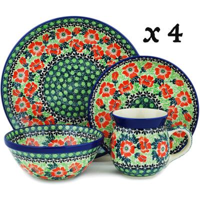 Polish Pottery 16-Piece Place Setting BOLEC Marvellous Surprise UNIKAT