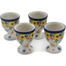 Polish Pottery 4-Piece Egg Holder Set Country Spring