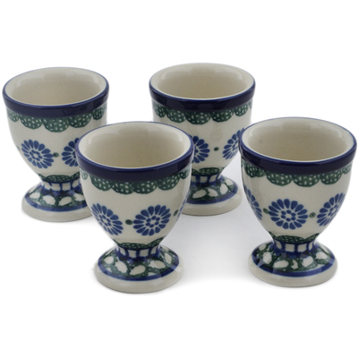 Polish Pottery 4-Piece Egg Holder Set Maia