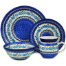 Polish Pottery 4-Piece Place Setting Blooming Blues
