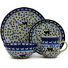 Polish Pottery 4-Piece Place Setting Boo Boo Kitty Paws