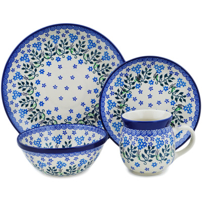 Polish Pottery 4-Piece Place Setting Circle Of Delicacy