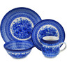 Polish Pottery 4-Piece Place Setting Dreams In Blue UNIKAT